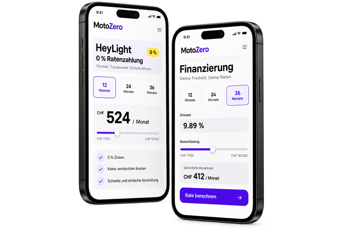 MotoZero Finanzierung und HeyLight 0 Prozent Ratenzahlung